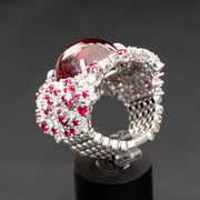 Gaya -  23.52 natural rubellite ring with 2.56 carat natural diamonds and 2.60 carat natural ruby