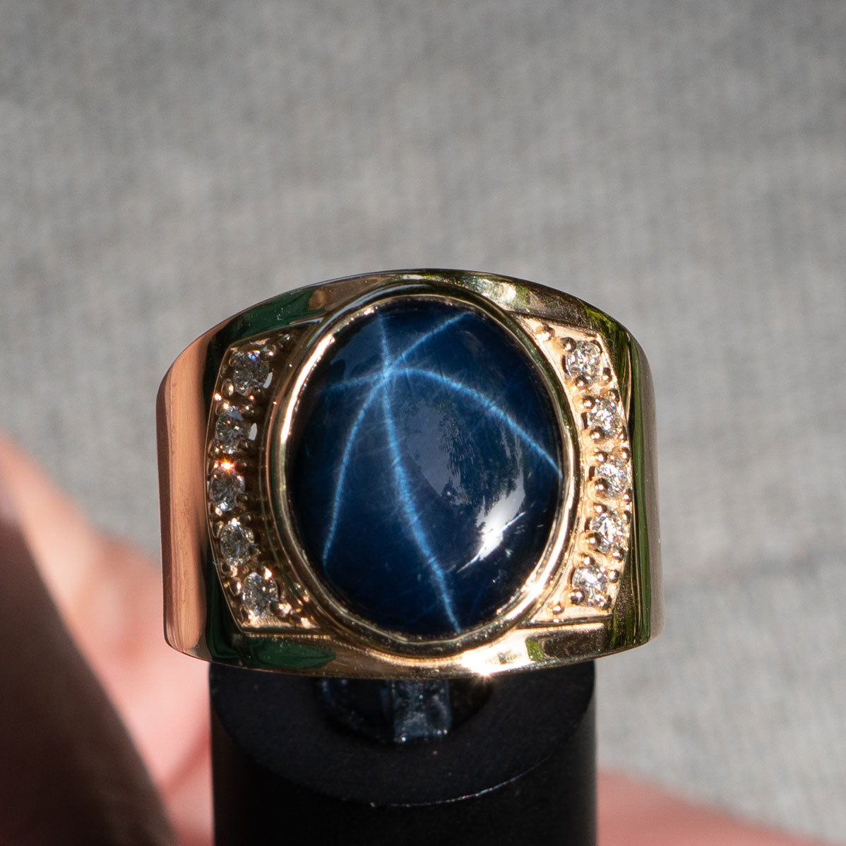 Diamond Rings Mens Star Sapphire Rings For Sale Vintage Gold Star