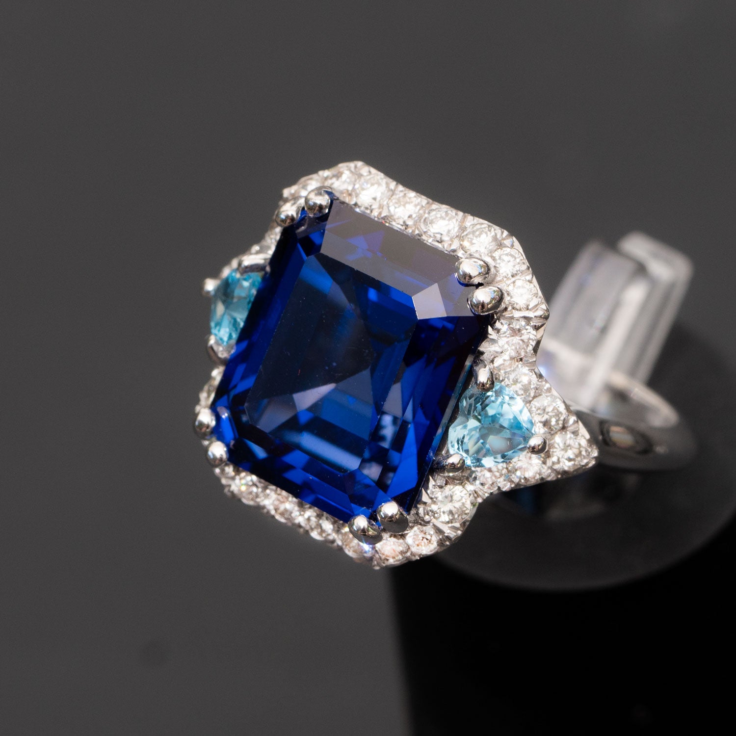 Suzanne carat sapphire ring with carat natural diamonds  carat topaz - Main Image