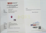 11.20 carat Natural Red Ruby Star Burma - GRS Certificate