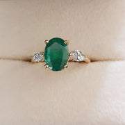 2.81 anillo de compromiso de esmeralda natural
