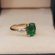 Bareket - Anello con smeraldo naturale da 2.81 carati e diamanti naturali da 0.50 carati