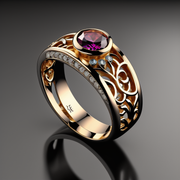 Mona Rae - Elegancia redefinida: majestuoso anillo de rubí en oro amarillo de 18 quilates