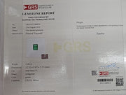 Certificat GRS émeraude verte de 5.40 carats