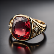 anello con rubino e diamanti in oro giallo
