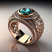 anillo de diamantes esmeralda vintage -Anillo de lujo - único en su tipo