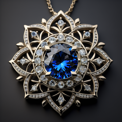 sapphire pendant for women lotus design