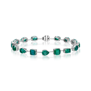 11.75 Carat Mixed-Shape Emerald Bracelet