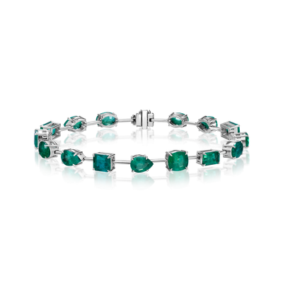 11.75 Carat Mixed-Shape Emerald Bracelet