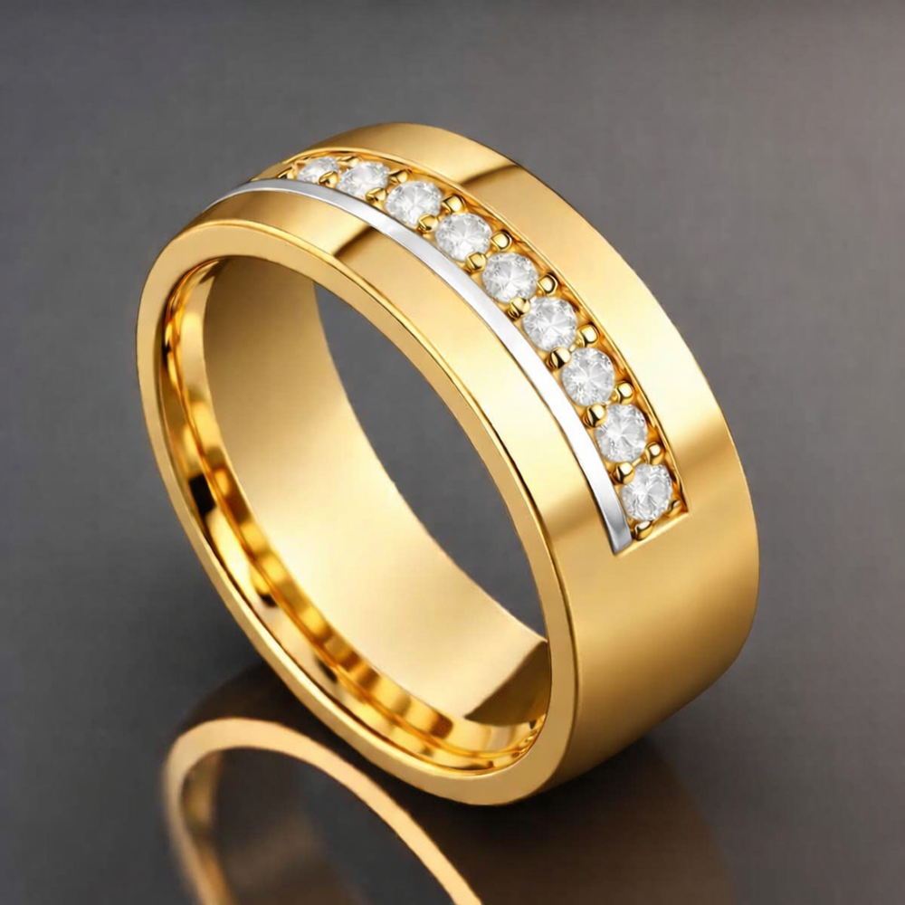 Matching Wedding Bands with Custom Finish – view 2