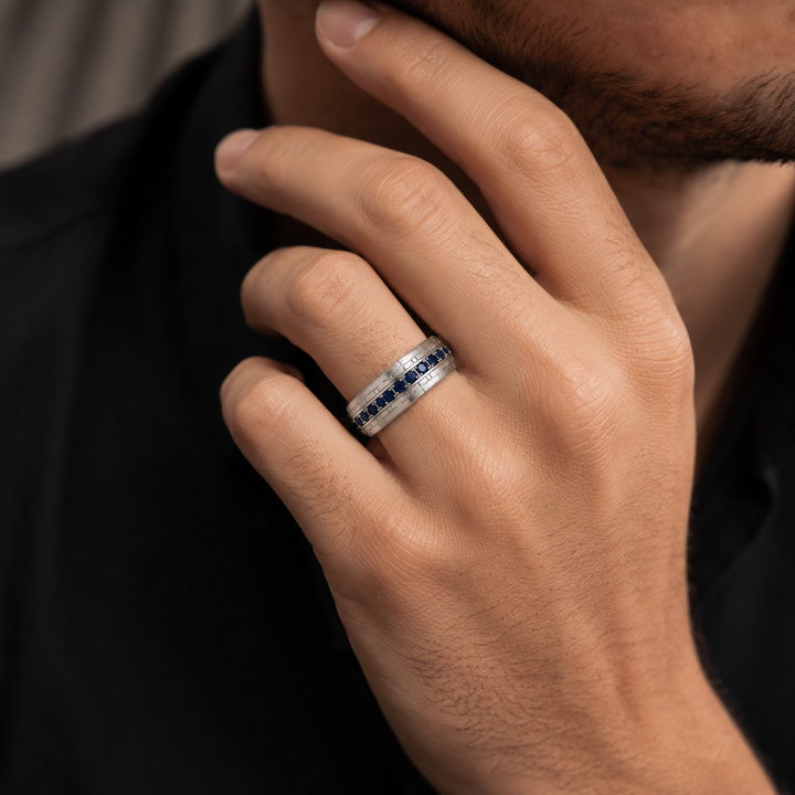 GEO Men's Natural Sapphire Eternity Ring 0.80 ct – view 4