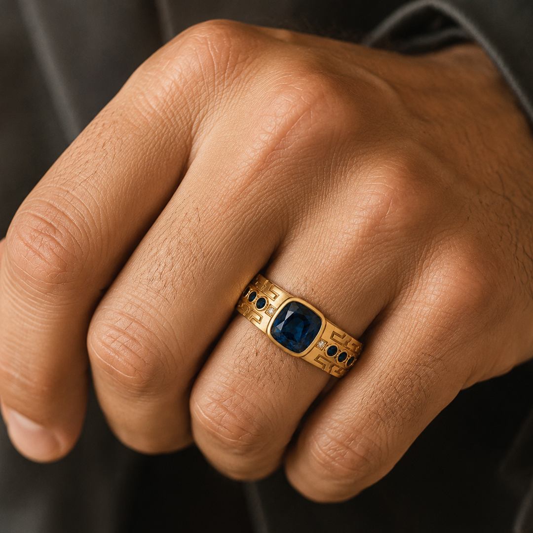 GEO Men's Gemstone and Diamond Ring – view 4