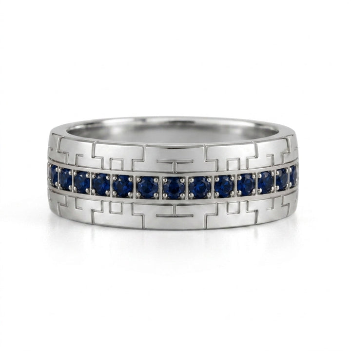 GEO Men's Natural Sapphire Eternity Ring 0.80 ct – view 1