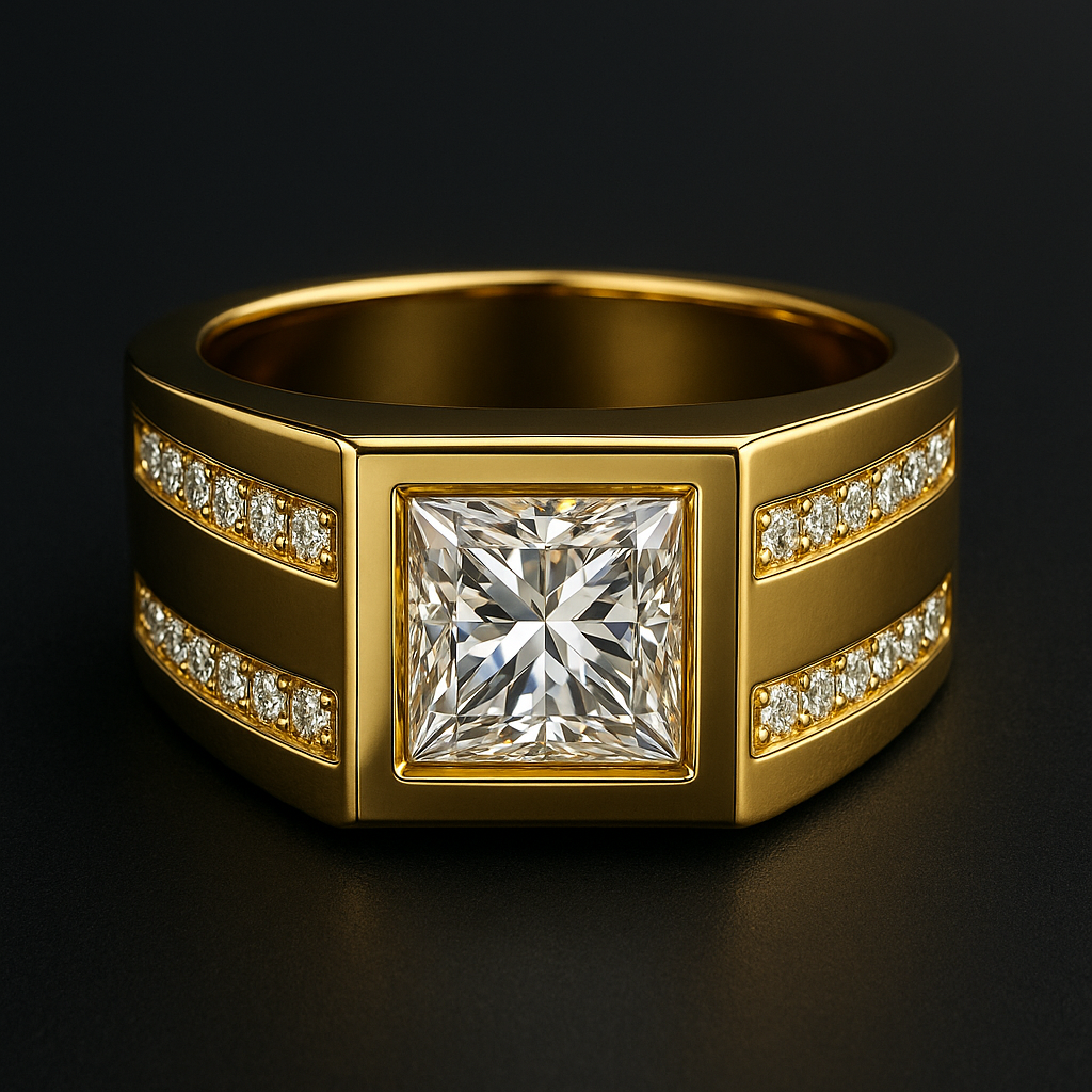 Men's Princess-Cut Diamond Ring 1.00 ct with Diamonds – view 2
