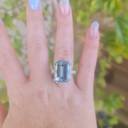 Katia  - 10.00 carat natural aquamarine ring with 0.48 carat natural diamonds