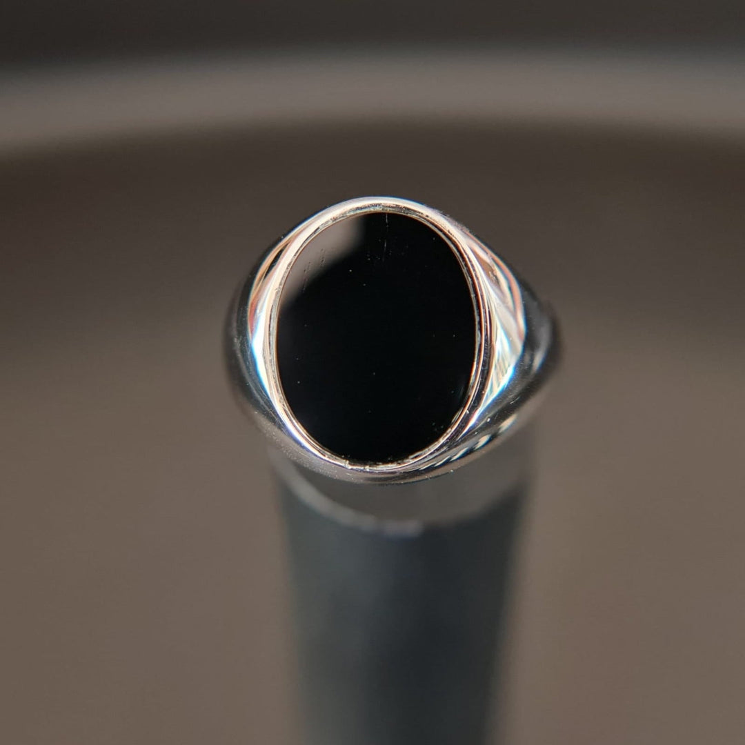Men's Black Onyx Signet Ring – view 3