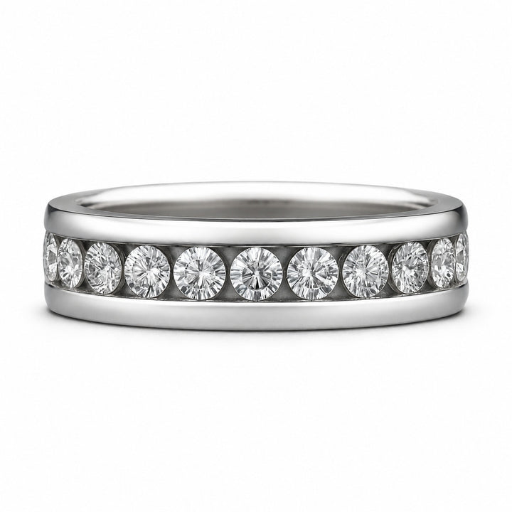 Men's Natural Diamond Eternity Ring – white background view 1