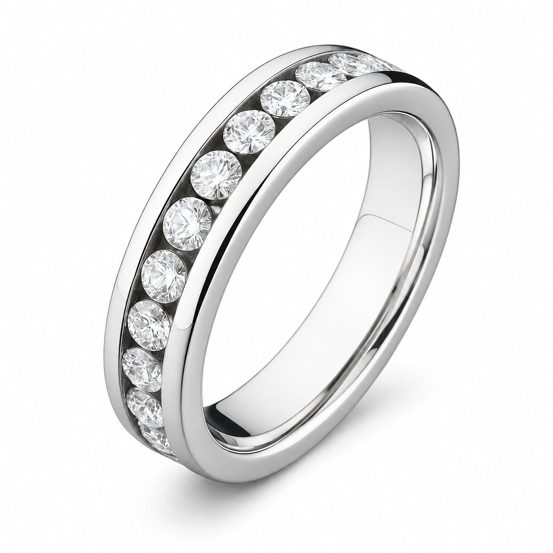 Men's Natural Diamond Eternity Ring – white background view 2