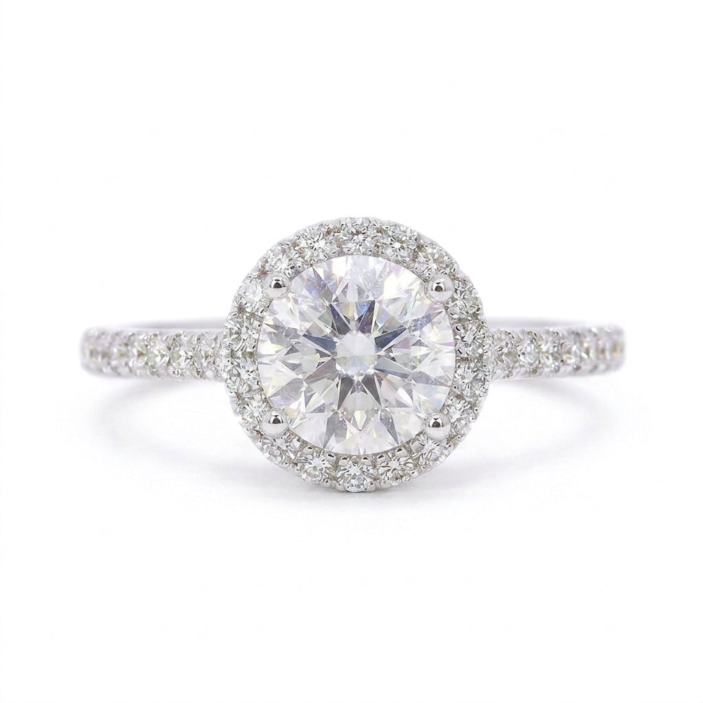Osher Diamond Halo Ring on a clean background