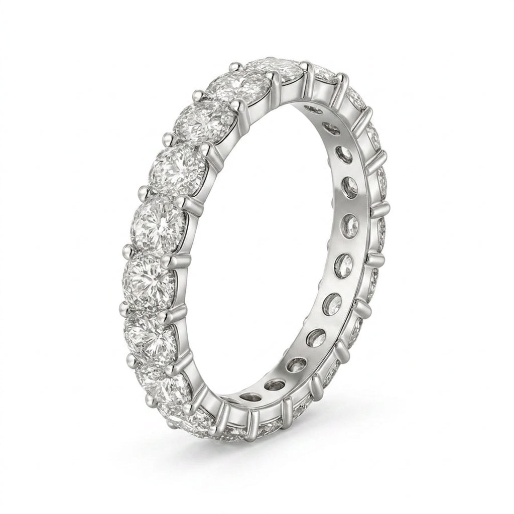 3.30 Carat Gemstone Eternity Ring on a clean background