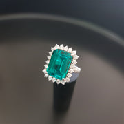 Oasis -10.72 carat emerald ring with 2.10 carat natural diamonds