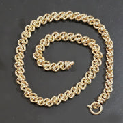 Collar de cadena de eslabones de oro amarillo para mujer