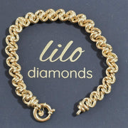 lussuoso braccialetto a maglie di catena in oro da donna