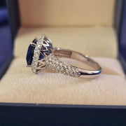 Shir - 6.50 carat Cushion sapphire ring with 1.43 carat natural diamonds