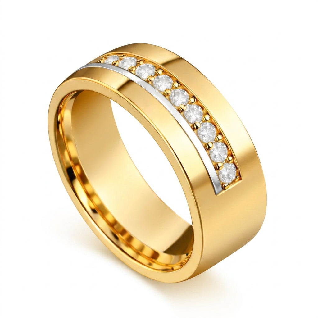 Matching Wedding Bands with Custom Finish – view 1