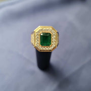 anillo de esmeralda para hombre con diamantes