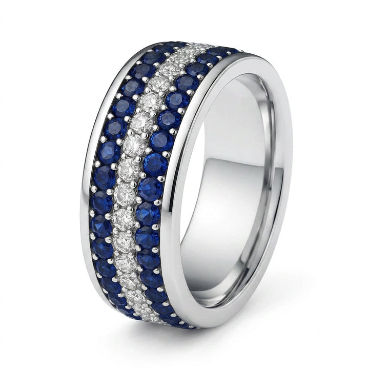 Orion Men's Sapphire and Diamond Eternity Ring 1.83 ct – view 1