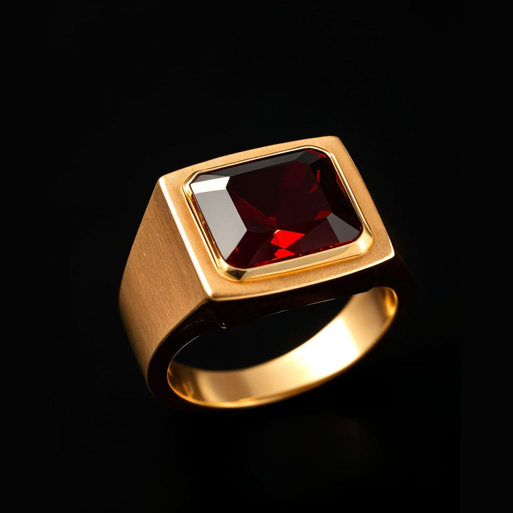 Men’s 8.00 Carat Red Garnet Ring on a clean background – view 2