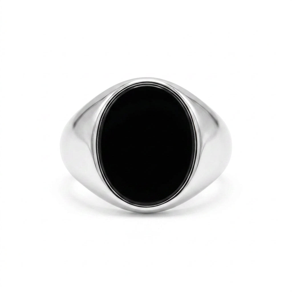 Men's Black Onyx Signet Ring – view 1