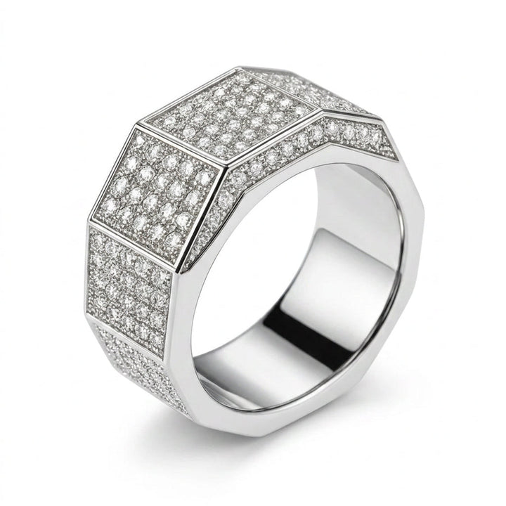 Men’s 2.50 Carat Diamond Signet Ring on a clean background
