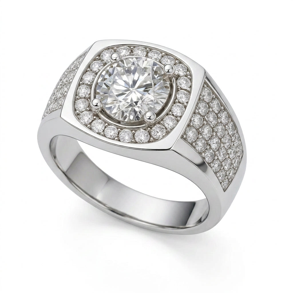 Men's Natural Diamond Halo Ring 1.70 ct – view 1