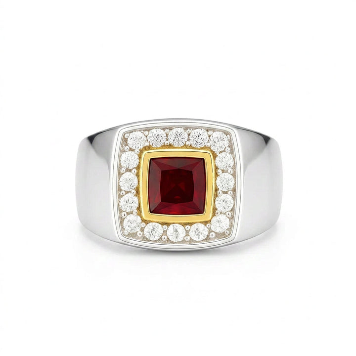 Argos Men's Natural Ruby Ring 2.00 ct with Diamonds – view 1