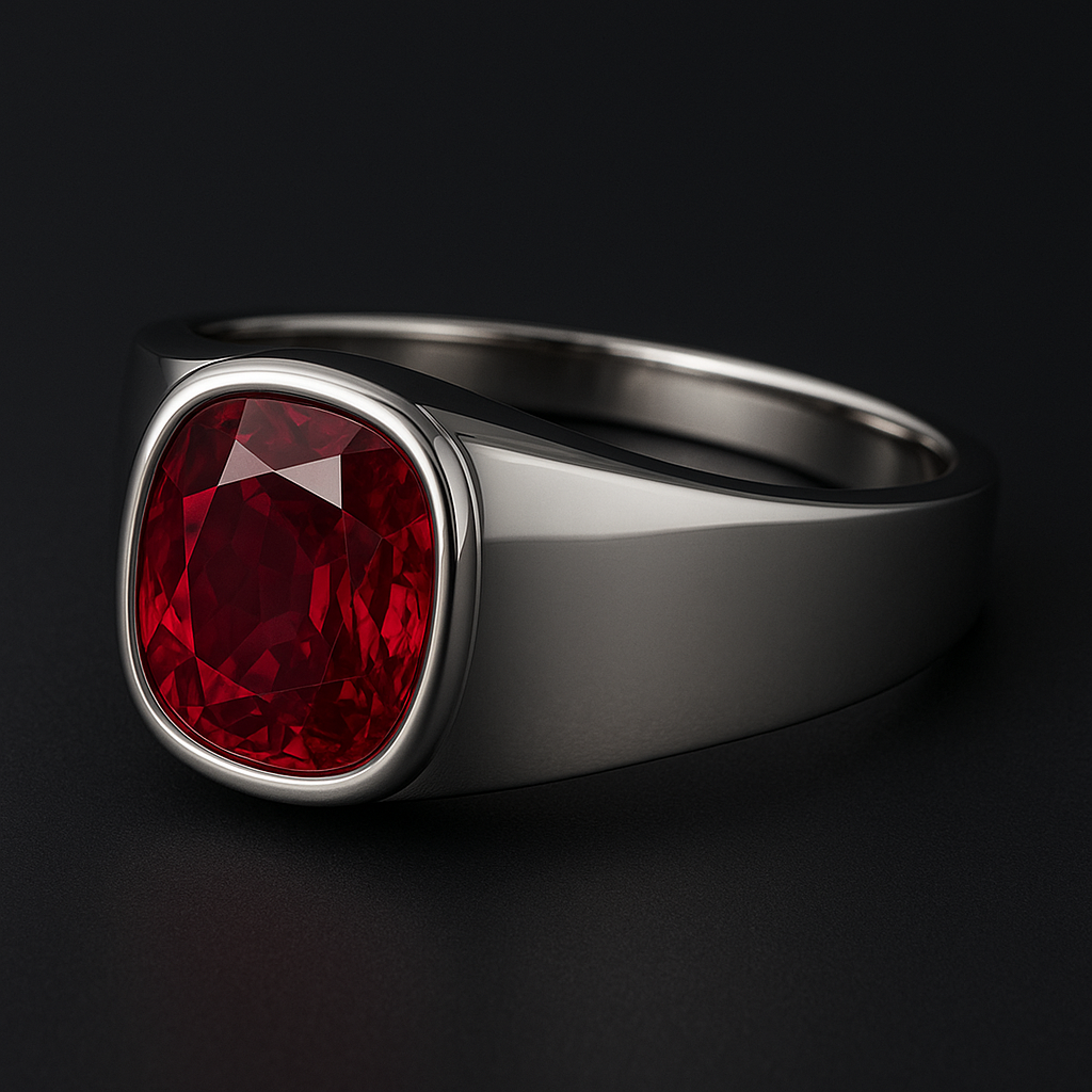 Men's Natural Rubellite Ring 3.50 ct – view 3