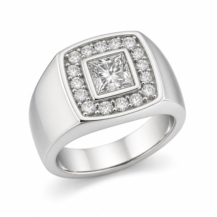 Men's GIA Asscher-Cut Diamond Ring 2.03 ct – white background view 1