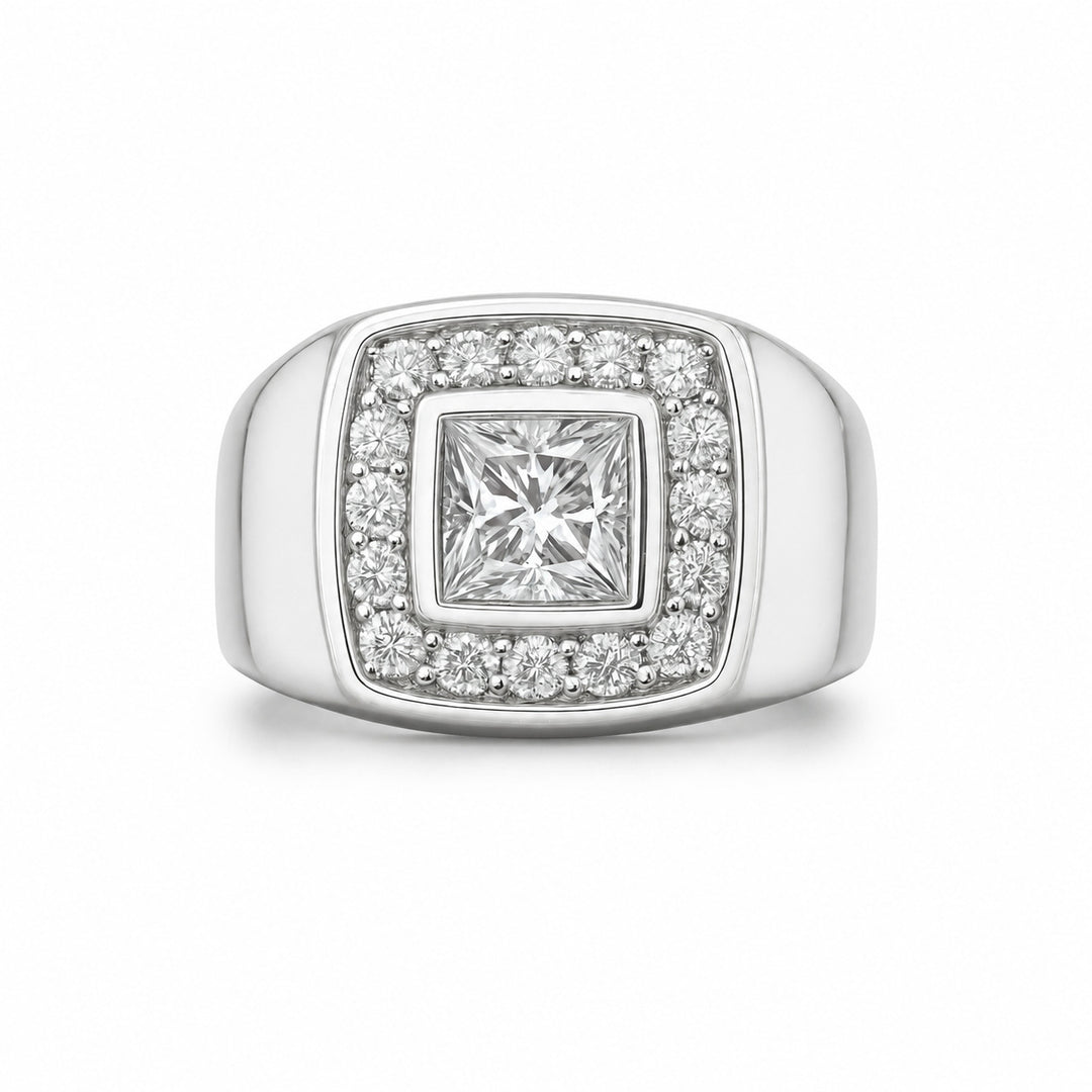 Men's GIA Asscher-Cut Diamond Ring 2.03 ct – white background view 2