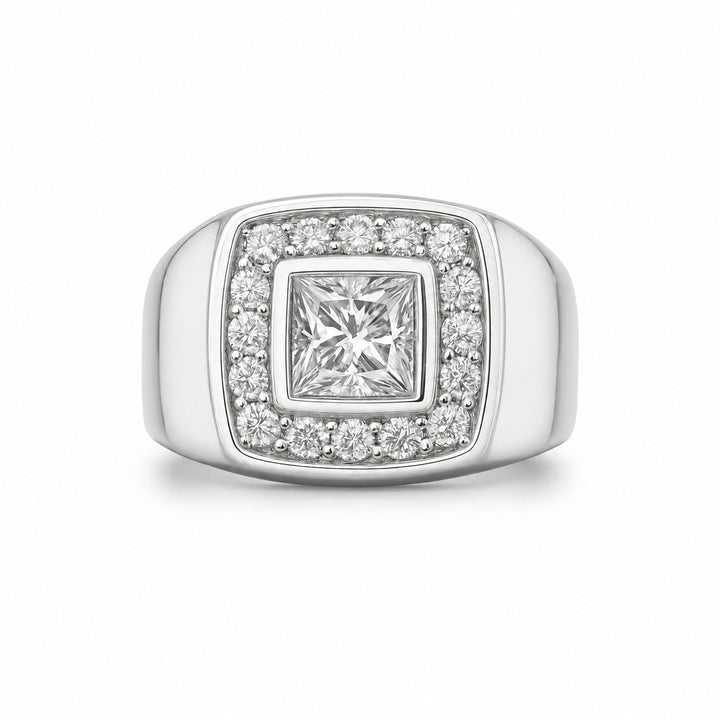 Men's GIA Asscher-Cut Diamond Ring 2.03 ct – white background view 2