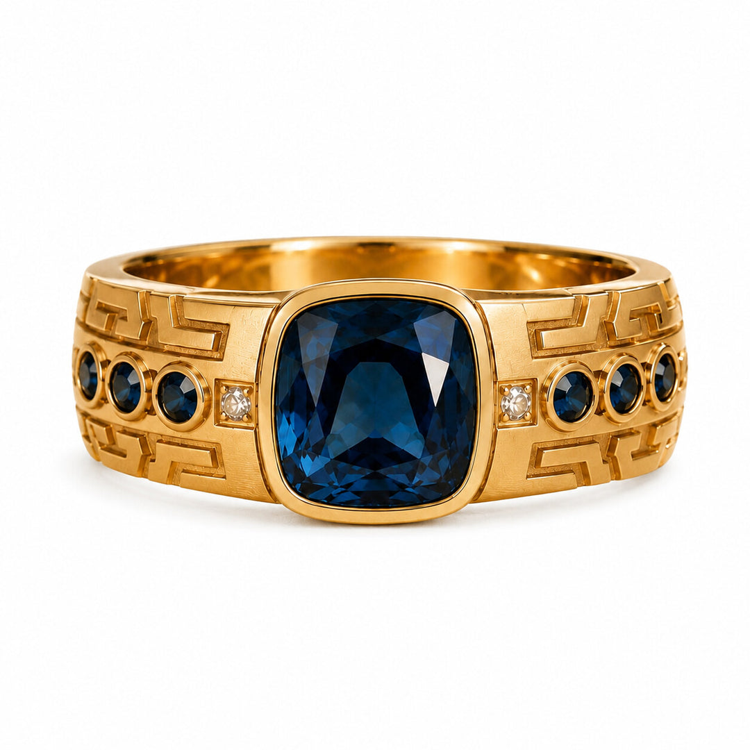 GEO Men's Gemstone and Diamond Ring – white background view 1