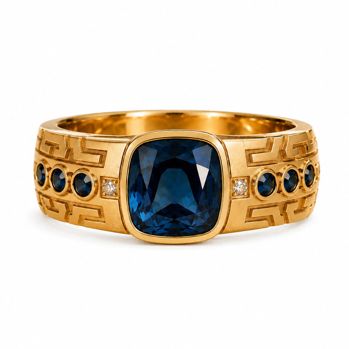 GEO Men's Gemstone and Diamond Ring – white background view 1