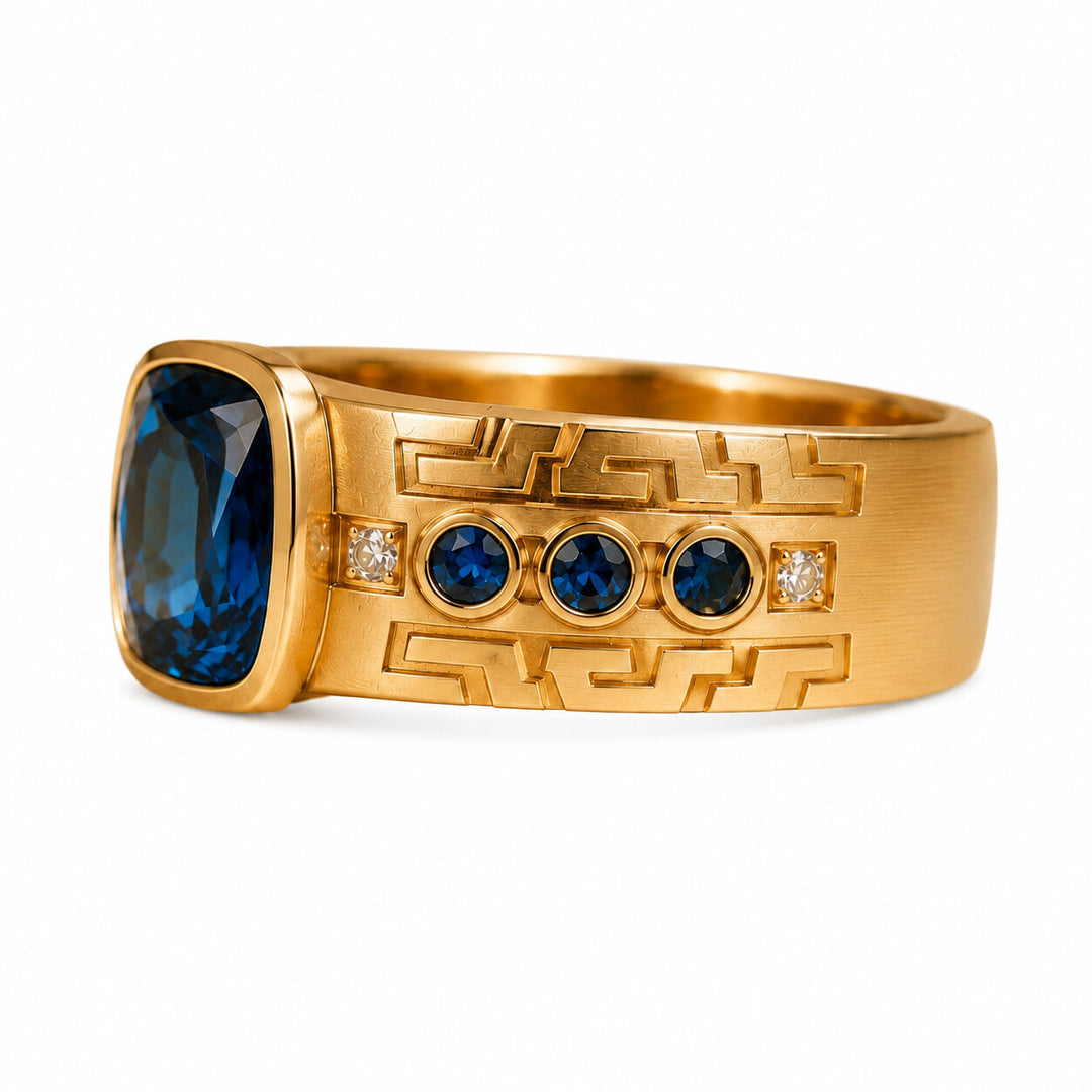 GEO Men's Gemstone and Diamond Ring – white background view 2