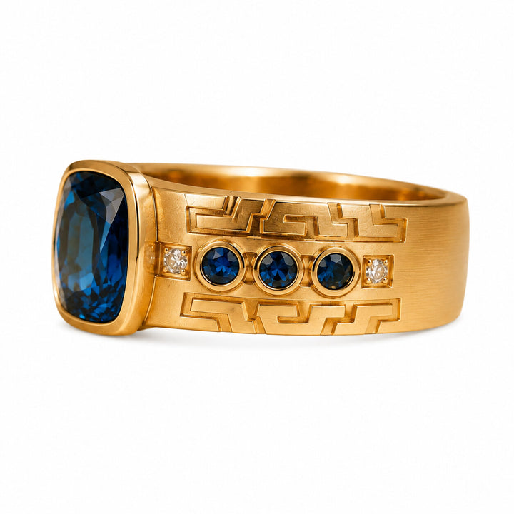 GEO Men's Gemstone and Diamond Ring – white background view 2