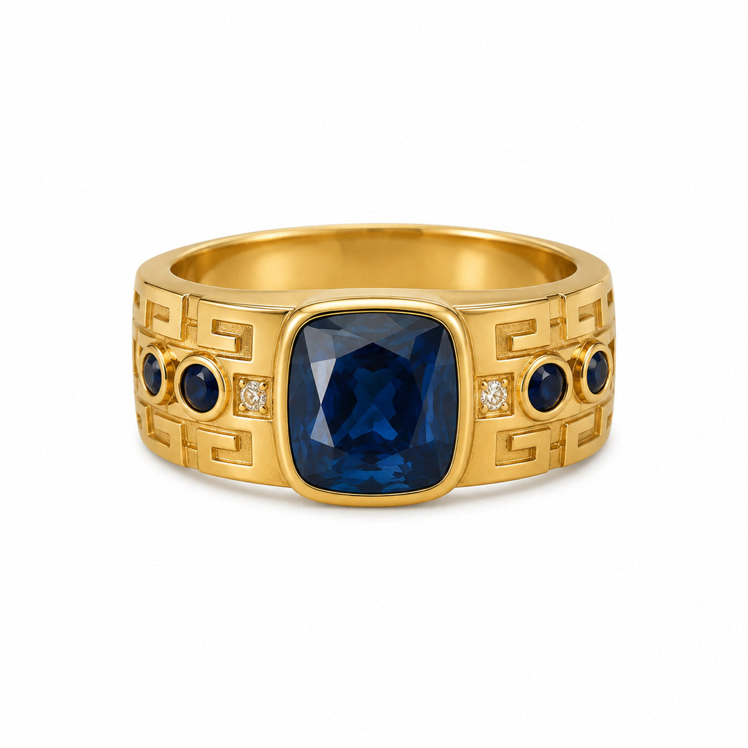 GEO Men's Gemstone and Diamond Ring – white background view 3