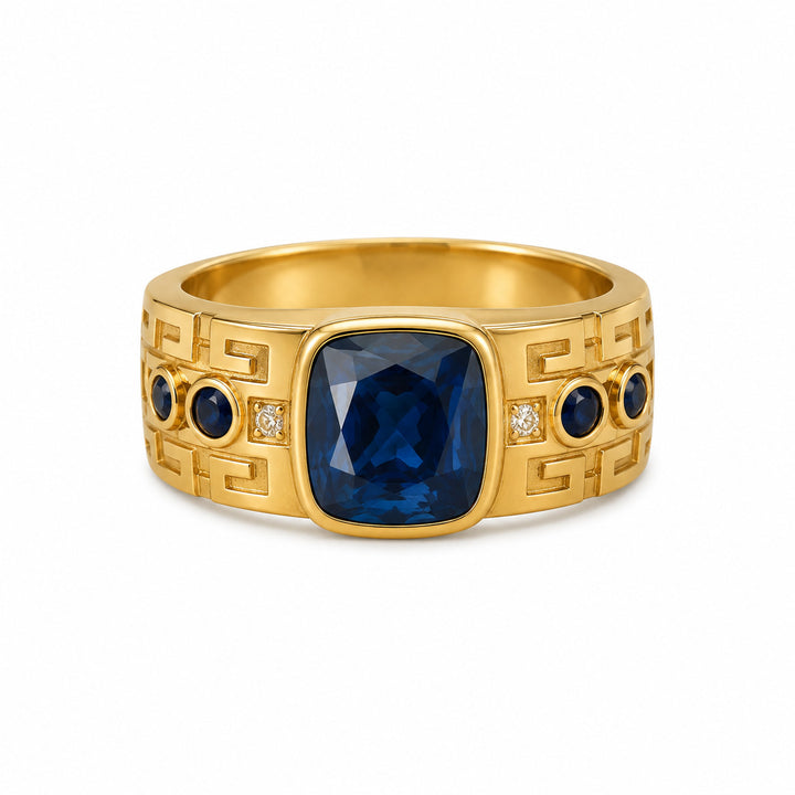 GEO Men's Gemstone and Diamond Ring – white background view 3