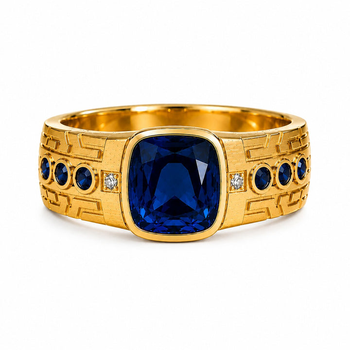 GEO Men's Gemstone and Diamond Ring – white background view 6