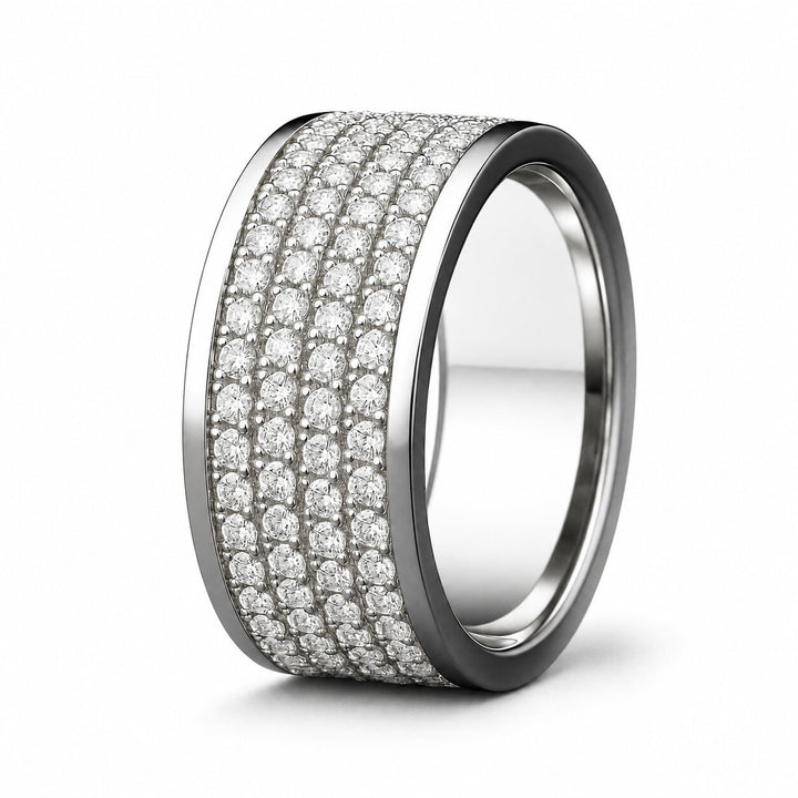 Men's Natural Diamond Eternity Ring 2.70 ct – white background view 1