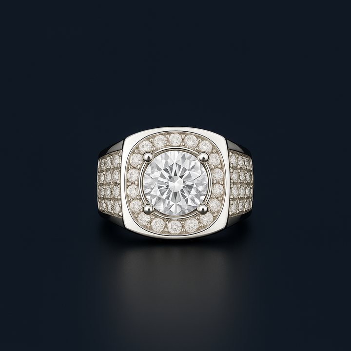 Men's Natural Diamond Halo Ring 1.70 ct – view 3
