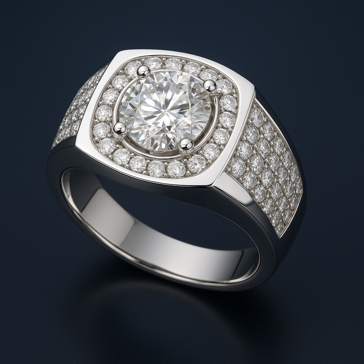 Men's Natural Diamond Halo Ring 1.70 ct – view 2